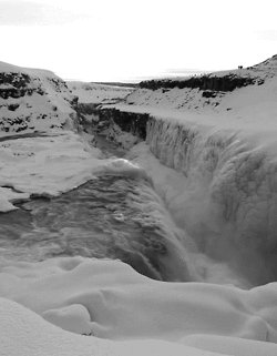 冰川 冬天 瀑布  流水