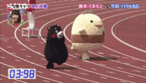 可爱 跑步 超过 熊本
