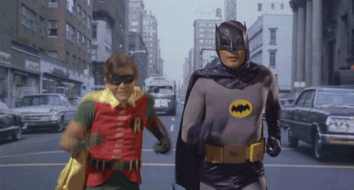 蝙蝠侠 超人 奔跑 街道
