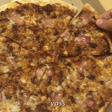披萨 拿起 肉酱