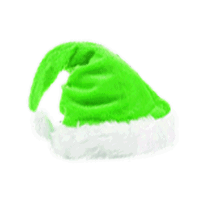 圣诞帽 绿色帽子 白毛毛 小球