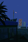 城市 夜景 灯光 微风吹拂