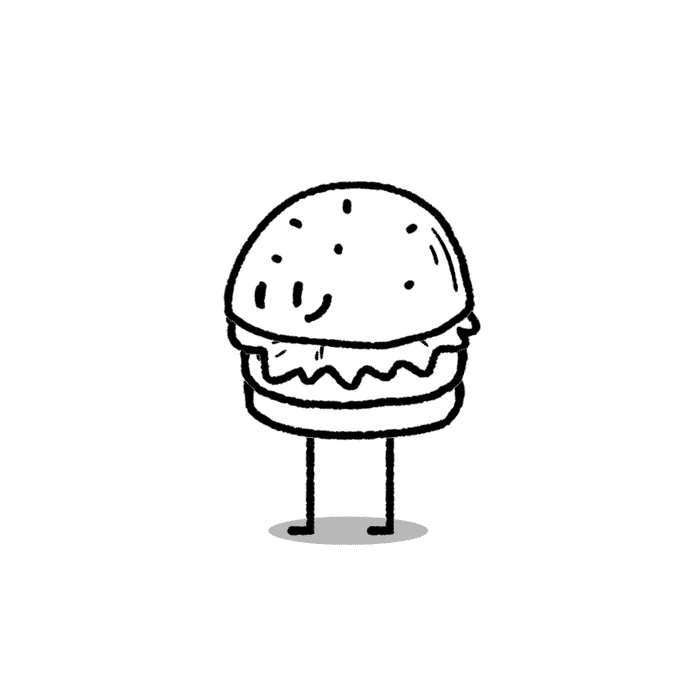 黑白的 汉堡 食物 涂鸦