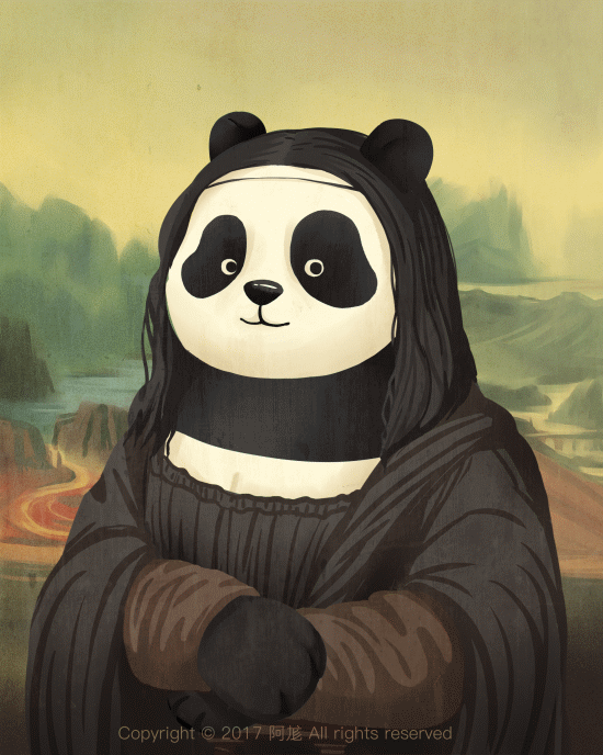 大熊猫 弄头发 黑眼圈 可爱