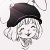卡通 笑容 兔耳朵 闭眼睛