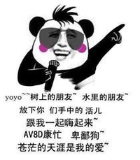 熊猫 金馆长 红脸蛋 手势 跟我一起嗨