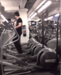 男子 健身 跑步机 搞笑