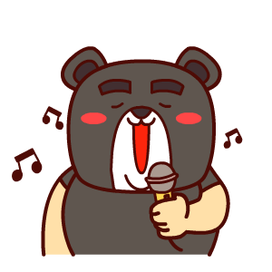小熊 唱歌 音符 可爱
