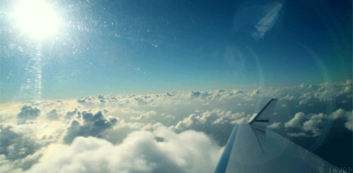 飞机 天空 唯美 云朵