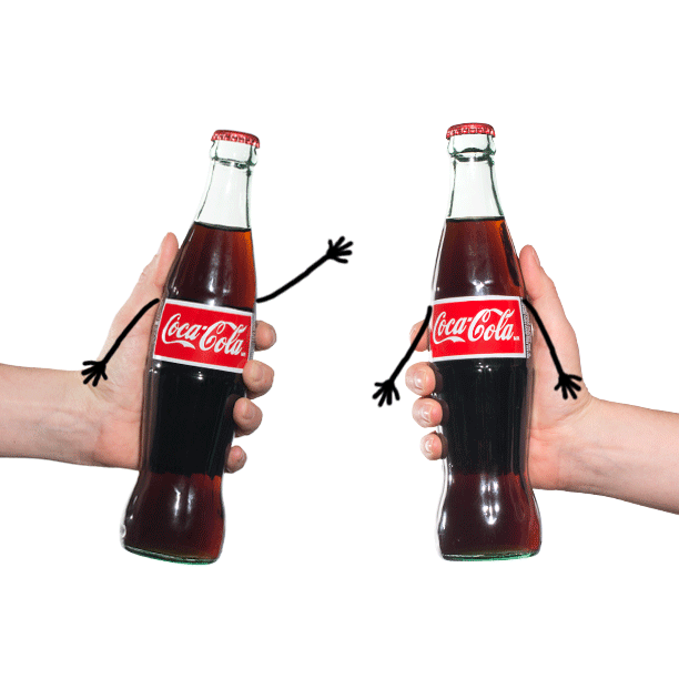 瓶子 可乐 握手 创意