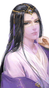 美女 古装 紫色衣服 面纱 眨眼
