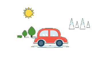 动画 小汽车 小太阳 风景 设计