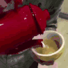 手指 大碗 茶壶  红色
