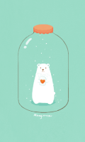 白熊 呆萌 瓶子 下雪