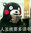 人丑就要多读书 大熊 红脸蛋 书本