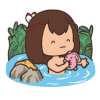 女孩 洗澡 可爱