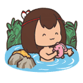 女孩 洗澡 可爱