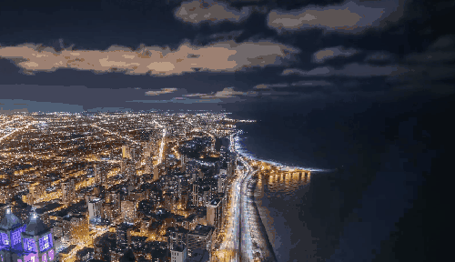 夜晚 景色 海洋 港口 美国 芝加哥