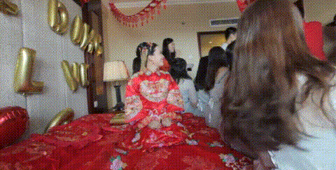 新婚 新娘 人群 幸福