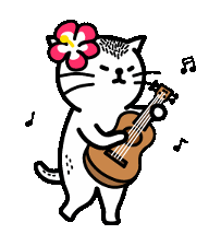 猫咪 弹吉他 花朵 音乐