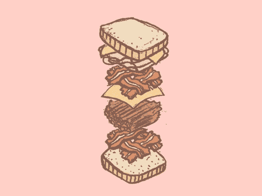 培根 食品 插图 绘画 汉堡 bacon food