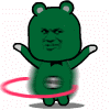 金馆长 绿色小熊 呼啦圈 卡通 设计