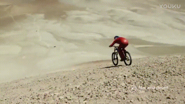 自行车 红衣服 危险 下坡