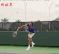 网球 费德勒 发球 跳起