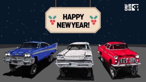 汽车 动漫 庆祝 新年快乐
