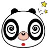卡通 熊猫 晕了 星星