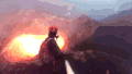 地狱 GoPro 男人 具有 电话 火山 跳水