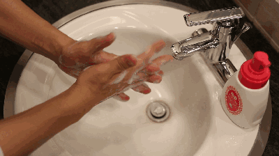 洗手 洗手液 十指交叉 洗面池