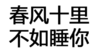 文字 汉字 黑白 春风十里不如睡你