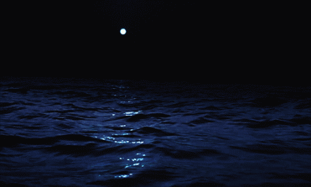夜色 海面 波涛 壮观