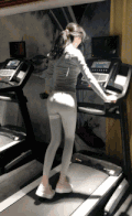 女人 跑步机 运动 锻炼