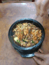 勺子 搅拌 石锅拌饭 美味
