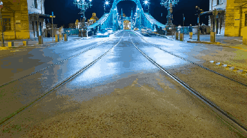 布达佩斯 桥梁 灯光 纪录片 车流 轨道