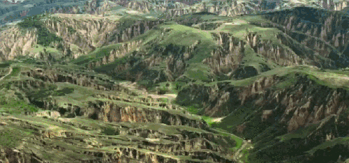 土坡 沟壑 纪录片 航拍中国 陕西 黄土高原 丘陵