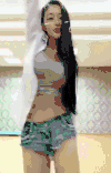 美女 长发 跳舞 笑容