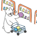 卡通 大白熊 购物车 购物