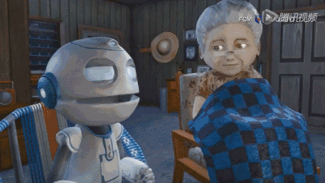 看电视 机器人 老奶奶 可爱
