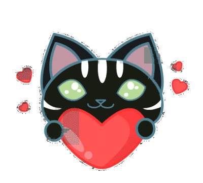 爱心 黑猫 卡通 绿眼睛