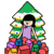 可爱 小女孩 圣诞节 收礼物