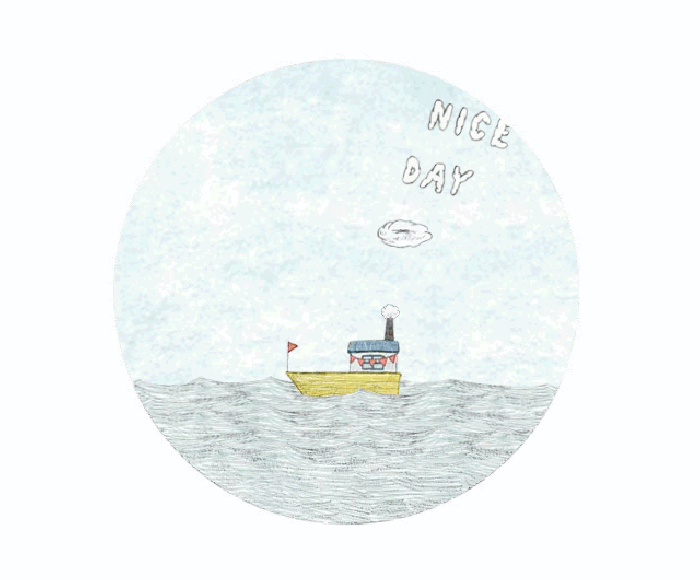 小船 喷气 字母 日本插画