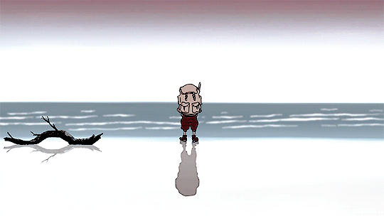 卡通 男孩 奔跑 海边