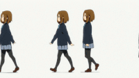 小女孩 走路 回头 可爱