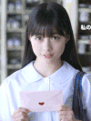 长发美女 情书 害羞 腼腆