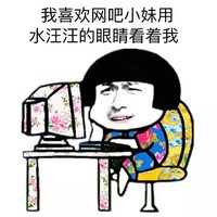 蘑菇头 看电脑 我喜欢网吧小妹用水汪汪的眼睛看着我 斗图 托腮