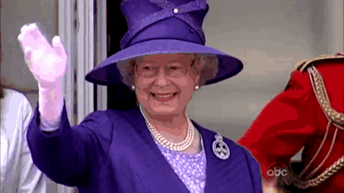 挥挥手 端庄 英国女王 微笑