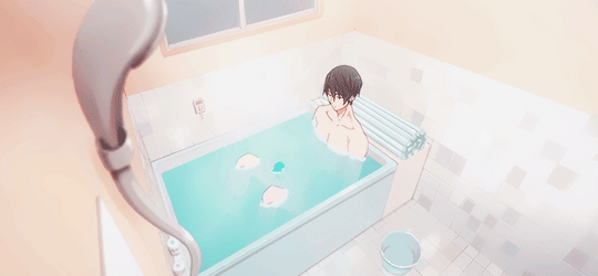 动漫 男孩 泡澡 浴缸
